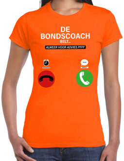 Bellatio Decorations Verkleed T-shirt voor dames - bondscoach belt - oranje - EK/WK voetbal supporter - Nederland L