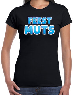 Bellatio Decorations verkleed t-shirt voor dames - Feest muts - zwart/blauw - carnaval 2XL