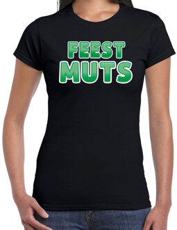 Bellatio Decorations verkleed t-shirt voor dames - Feest muts - zwart/groen - carnaval 2XL