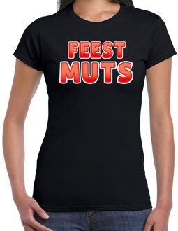 Bellatio Decorations Verkleed t-shirt voor dames - Feest muts - zwart/rood - carnaval