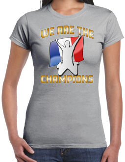 Bellatio Decorations Verkleed T-shirt voor dames - Frankrijk - grijs - voetbal supporter - themafeest S