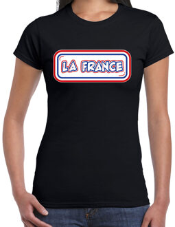 Bellatio Decorations Verkleed T-shirt voor dames - Frankrijk - zwart - supporter - themafeest XS