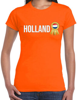 Bellatio Decorations Verkleed T-shirt voor dames - Holland - oranje - voetbal supporter - themafeest - Nederland L
