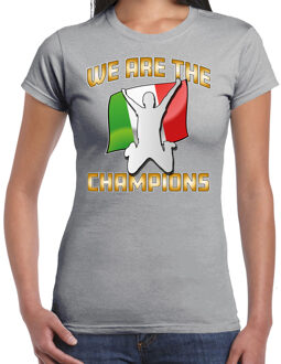 Bellatio Decorations Verkleed T-shirt voor dames - Italie - grijs - voetbal supporter - themafeest XL