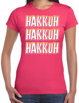 Bellatio Decorations Verkleed T-shirt voor dames - jaren 90/90s - roze - gabber - foute party/carnaval XS