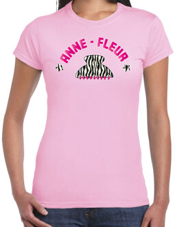 Bellatio Decorations verkleed t-shirt voor dames - kakker - Anne Fleur - roze - haarklem - vakantie 2XL