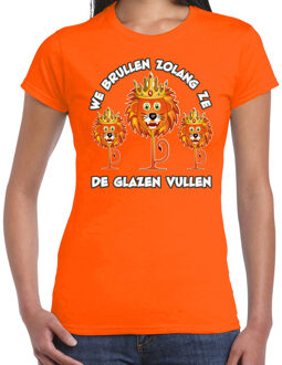 Bellatio Decorations Verkleed T-shirt voor dames - leeuwen - oranje - EK/WK voetbal supporter 2XL