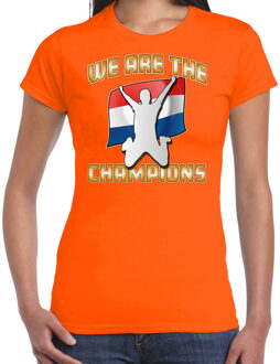 Bellatio Decorations Verkleed T-shirt voor dames - Nederland - oranje - voetbal supporter - themafeest