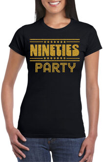 Bellatio Decorations Verkleed T-shirt voor dames - nineties party - zwart - jaren 90/90s - themafeest 2XL