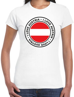 Bellatio Decorations Verkleed T-shirt voor dames - Oostenrijk - wit - supporter - themafeest L
