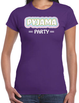 Bellatio Decorations Verkleed T-shirt voor dames - pyjama party - paars - carnaval - foute party XL