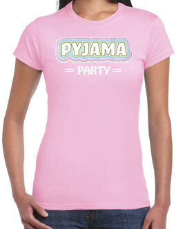 Bellatio Decorations Verkleed T-shirt voor dames - pyjama party - roze - carnaval - foute party L