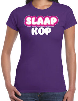 Bellatio Decorations Verkleed T-shirt voor dames - slaapkop - paars - carnaval - foute party 2XL