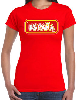 Bellatio Decorations Verkleed T-shirt voor dames - Spanje - rood - supporter - themafeest M