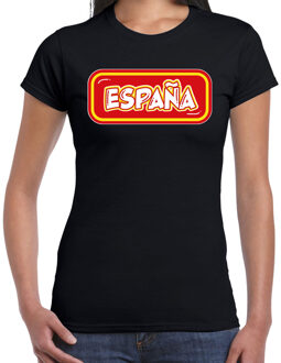 Bellatio Decorations Verkleed T-shirt voor dames - Spanje - zwart - supporter - themafeest L