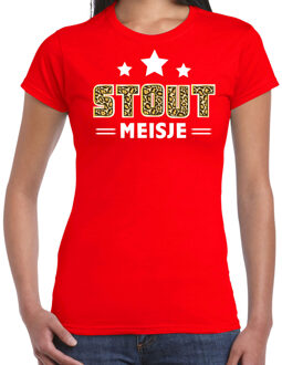 Bellatio Decorations verkleed t-shirt voor dames - Stout meisje - rood - carnaval/themafeest 2XL