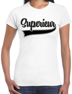 Bellatio Decorations Verkleed T-shirt voor dames - superieur - wit - foute party - carnaval