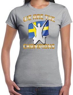 Bellatio Decorations Verkleed T-shirt voor dames - Zweden - grijs - voetbal supporter - themafeest XS