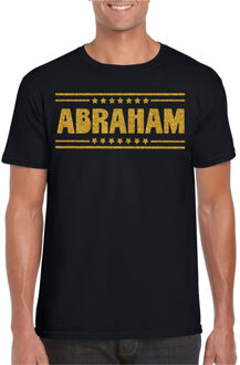 Bellatio Decorations Verkleed T-shirt voor heren - abraham - zwart - glitter goud - verjaardag/themafeest - 50 jaar 2XL