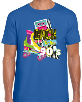 Bellatio Decorations Verkleed T-shirt voor heren - back to the 90s - blauw - jaren 90 - foute party - carnaval S