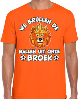 Bellatio Decorations Verkleed T-shirt voor heren - ballen - oranje - EK/WK voetbal supporter 2XL