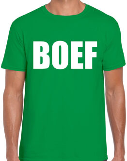 Bellatio Decorations Verkleed T-shirt voor heren - BOEF - groen - carnaval / foute party
