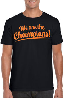 Bellatio Decorations Verkleed T-shirt voor heren - champions - zwart - EK/WK voetbal supporter 2XL