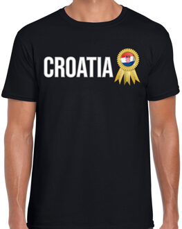 Bellatio Decorations Verkleed T-shirt voor heren - Croatia - zwart - voetbal supporter - themafeest - Kroatie L