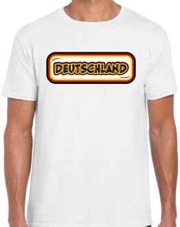 Bellatio Decorations Verkleed T-shirt voor heren - Duitsland - wit - voetbal supporter - themafeest