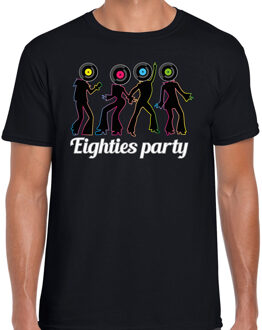 Bellatio Decorations Verkleed T-shirt voor heren - eighties party - zwart - jaren 80/80s - foute party - carnaval