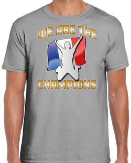 Bellatio Decorations Verkleed T-shirt voor heren - Frankrijk - grijs - voetbal supporter - themafeest L