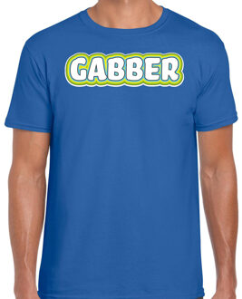 Bellatio Decorations Verkleed t-shirt voor heren - gabber - blauw - foute party/carnaval - vriend/maat - muziek 2XL