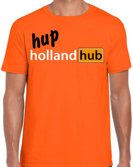 Bellatio Decorations Verkleed T-shirt voor heren - hup holland - oranje - EK/WK voetbal supporter 2XL