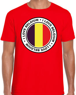 Bellatio Decorations Verkleed T-shirt voor heren - I Love Belgie - rood - voetbal supporter - themafeest XL