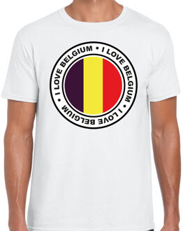 Bellatio Decorations Verkleed T-shirt voor heren - I Love Belgie - wit - voetbal supporter - themafeest S