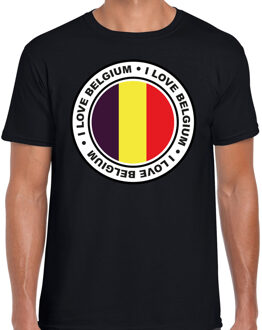 Bellatio Decorations Verkleed T-shirt voor heren - I Love Belgie - zwart - voetbal supporter - themafeest S