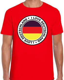 Bellatio Decorations Verkleed T-shirt voor heren - I Love Duitsland - rood - voetbal supporter - themafeest