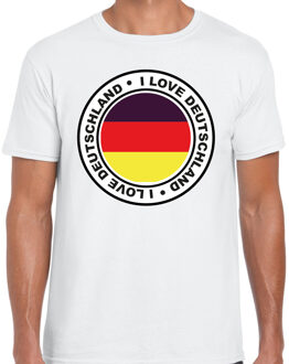 Bellatio Decorations Verkleed T-shirt voor heren - I Love Duitsland - wit - voetbal supporter - themafeest L