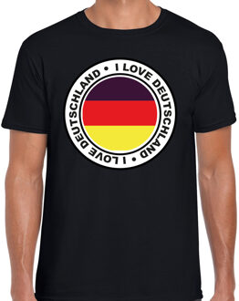 Bellatio Decorations Verkleed T-shirt voor heren - I Love Duitsland - zwart - voetbal supporter - themafeest 2XL
