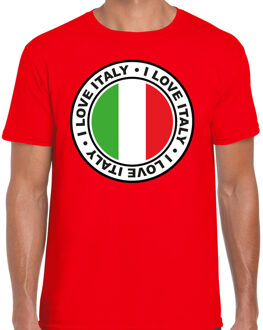 Bellatio Decorations Verkleed T-shirt voor heren - I Love Italy - rood - voetbal supporter - themafeest XL