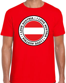 Bellatio Decorations Verkleed T-shirt voor heren - I love Oostenrijk - rood - voetbal supporter - themafeest L