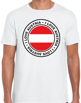 Bellatio Decorations Verkleed T-shirt voor heren - I love Oostenrijk - wit - voetbal supporter - themafeest