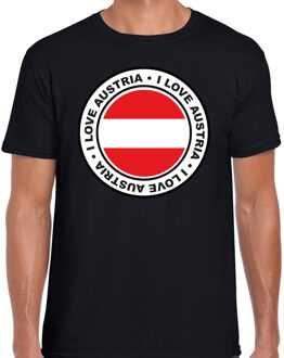 Bellatio Decorations Verkleed T-shirt voor heren - I love Oostenrijk - zwart - voetbal supporter - themafeest M
