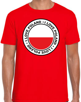 Bellatio Decorations Verkleed T-shirt voor heren - I love Polen - rood - voetbal supporter - themafeest