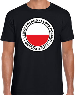 Bellatio Decorations Verkleed T-shirt voor heren - I love Polen - zwart - voetbal supporter - themafeest M
