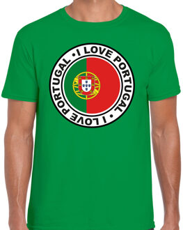 Bellatio Decorations Verkleed T-shirt voor heren - I love Portugal - groen - voetbal supporter - themafeest XL