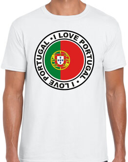 Bellatio Decorations Verkleed T-shirt voor heren - I love Portugal - wit - voetbal supporter - themafeest