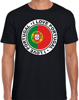 Bellatio Decorations Verkleed T-shirt voor heren - I love Portugal - zwart - voetbal supporter - themafeest S