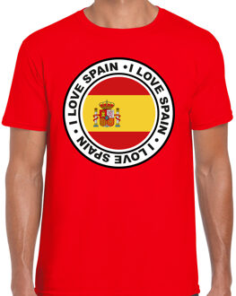 Bellatio Decorations Verkleed T-shirt voor heren - I love Spanje - rood - voetbal supporter - themafeest S