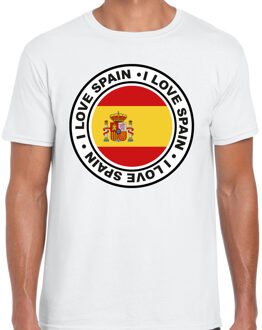 Bellatio Decorations Verkleed T-shirt voor heren - I love Spanje - wit - voetbal supporter - themafeest M